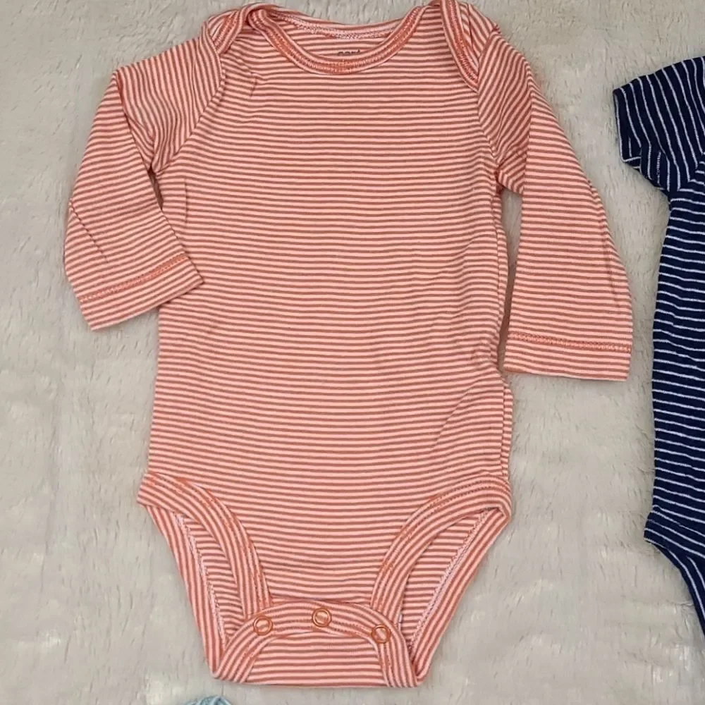 Carter's Baby Bodysuit Bundle 3M 4 Pack Striped Onesies Long Short Sleeve Unisex